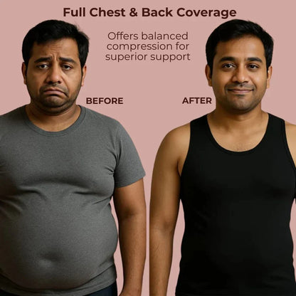 High Compression Vest For Men Pack Of 2 With FREE 30 Day Diet Chart eBook : Lightweight Anti- Sweat Summer Fabric