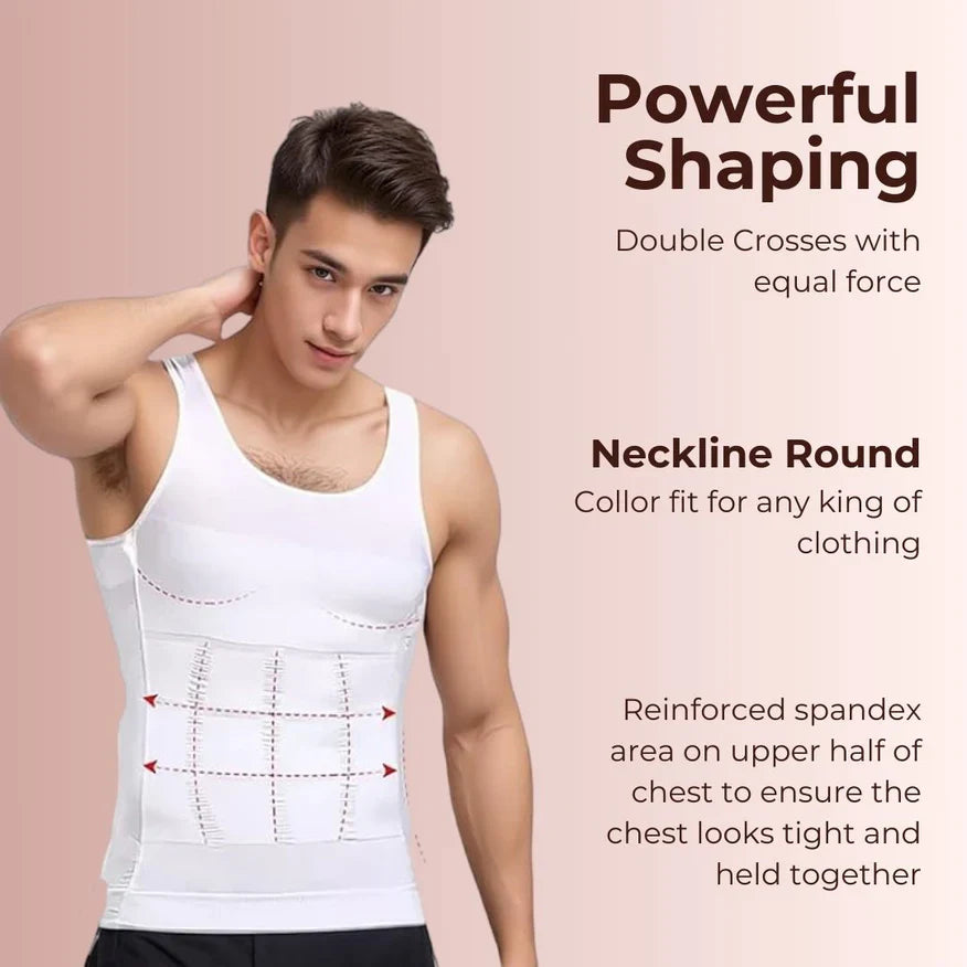 High Compression Vest For Men Pack Of 2 With FREE 30 Day Diet Chart eBook : Lightweight Anti- Sweat Summer Fabric
