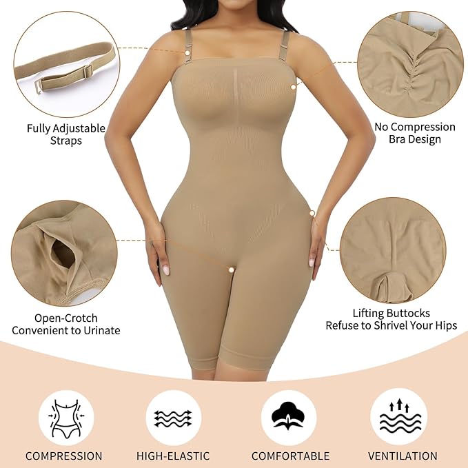 Strapless Shapewear Bodysuit for Women